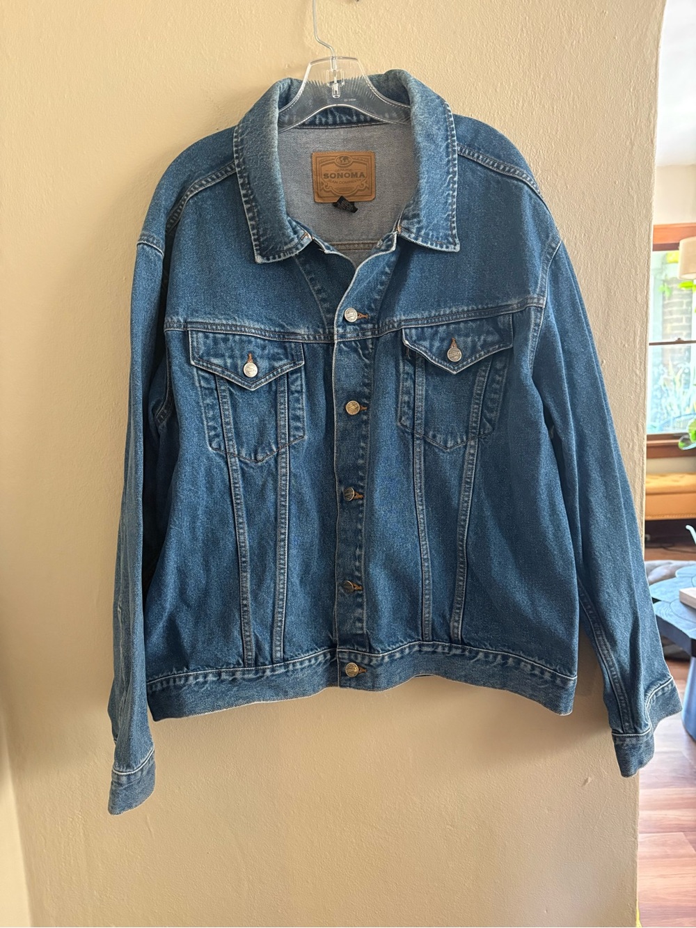 Sonoma Light Blue Denim Jacket with Leather Patch